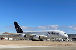 Erste Lufthansa A380 in Frankfurt eingetroffen