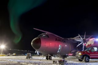 Die A400M war im Februar 2013 für Kältetests in Iqaluit