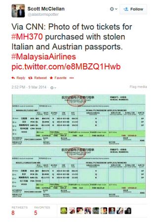 MH-370 Tickets