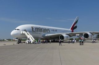Emirates Airbus A380 auf der ILA