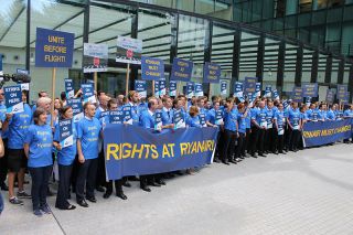 Streik bei Ryanair: Kundgebung der VC Cockpit am 10. August 2018