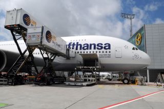 Lufthansa Airbus A380 in Frankfurt