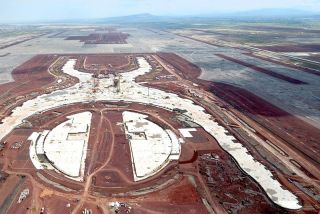 Die Baustelle des Neuen Internationalen Flughafens Mexiko(NAIM) 