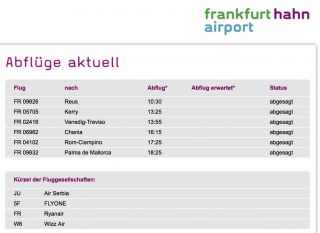 Keine Passagiere in Frankfurt Hahn