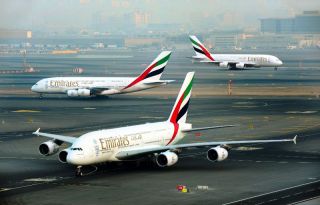 Emirates A380 in Dubai