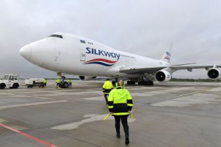 Silkway Boeing 747 in Rostock-Laage