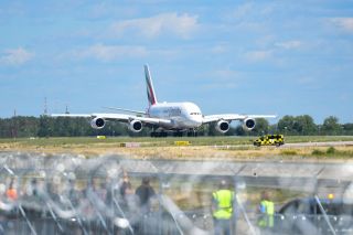 Emirates Airbus A380 auf der ILA 2022