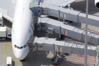 Emirates Airbus A380 in München