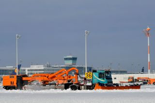 Winter am Flughafen München