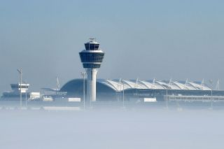Winter am Flughafen München