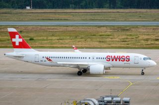 Swiss Airbus A220 in Nürnberg