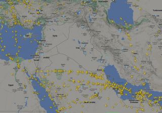 Ziviler Luftverkehr in Nahost am Morgen des 14.04.2024