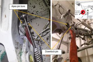 Öse für Sicherungspin an 787 Bugfahrwerk