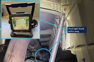 Arbeitsleuchte in A380-Tragfläche