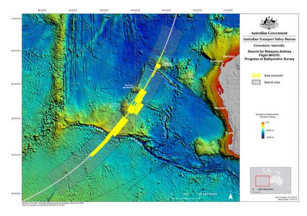 Suchgebiet MH370 Oktober 2014