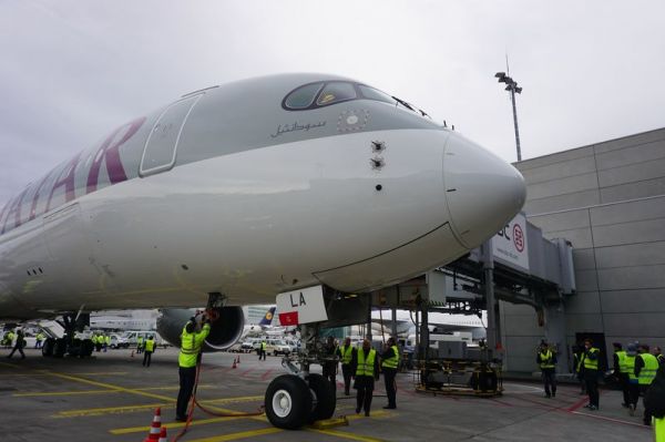 Qatar Airways Airbus A350 in Frankfurt