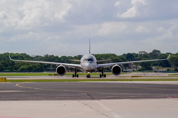 qatar A350-900 in Singapur
