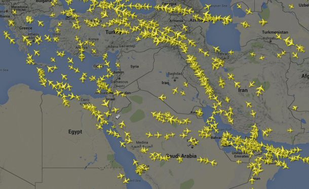 Luftraum über dem Nahen Osten
