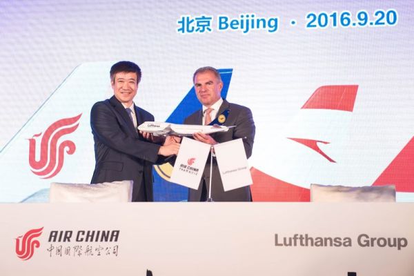 Fliegen gemeinsam: Lufthansa und Air China