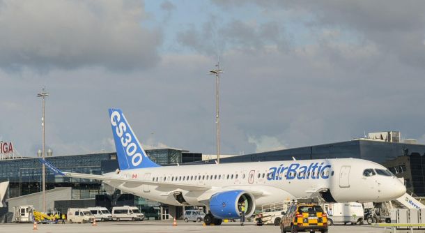 Die Streckenerprobung bei airBaltic fand mit dem zweiten Prototyp der Bombardier CS300 statt