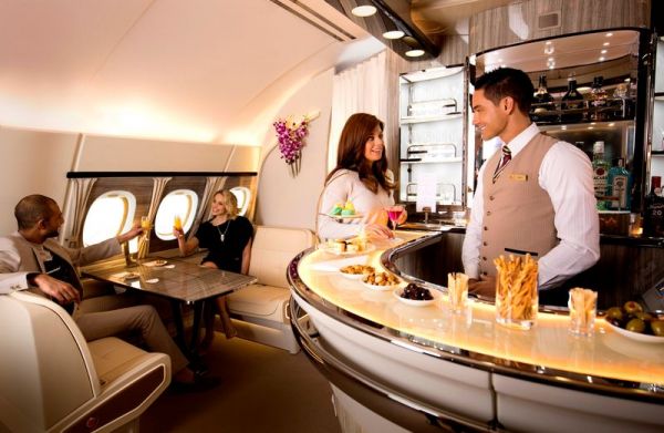 Neuer A380 Loungebereich bei Emirates