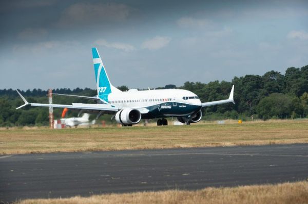 Boeing 737 MAX 7 trifft in Farnborough ein
