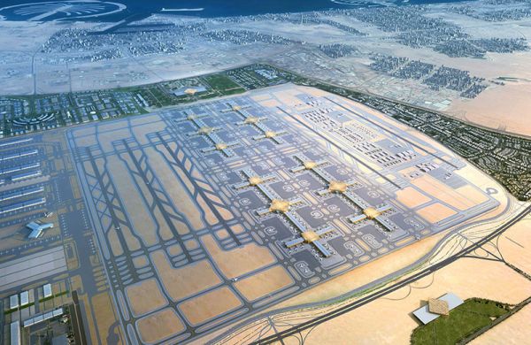 Der Dubai World Central Airport als Modell