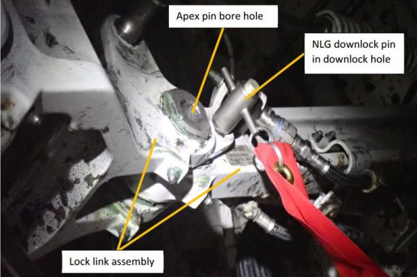 Öse für Sicherungspin an 787 Bugfahrwerk