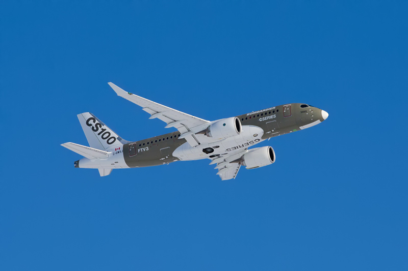 Bombardier CS100-Testflotte erreicht 900 Flugstunden